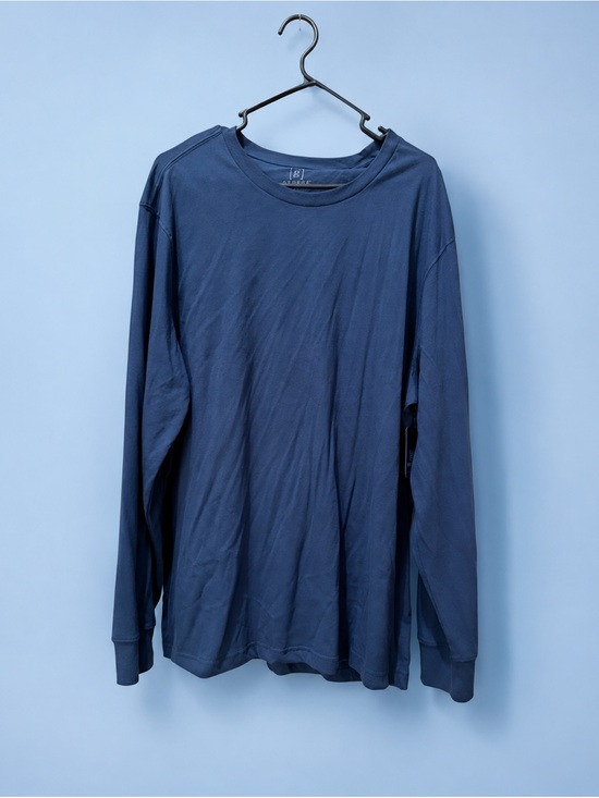 George Other - George Men's Long-Sleeve Crewneck Shirt in Blue